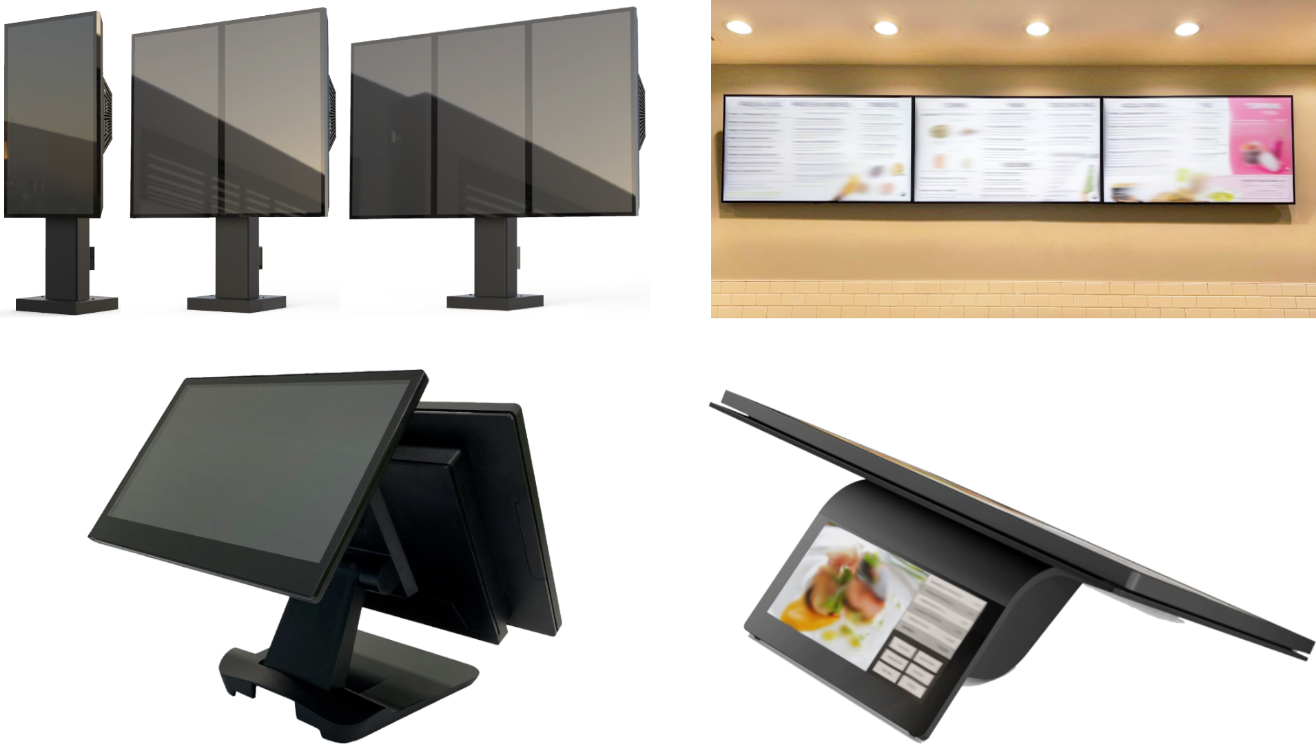 Digital menu board display configurations and Genius point-of-sale hardware